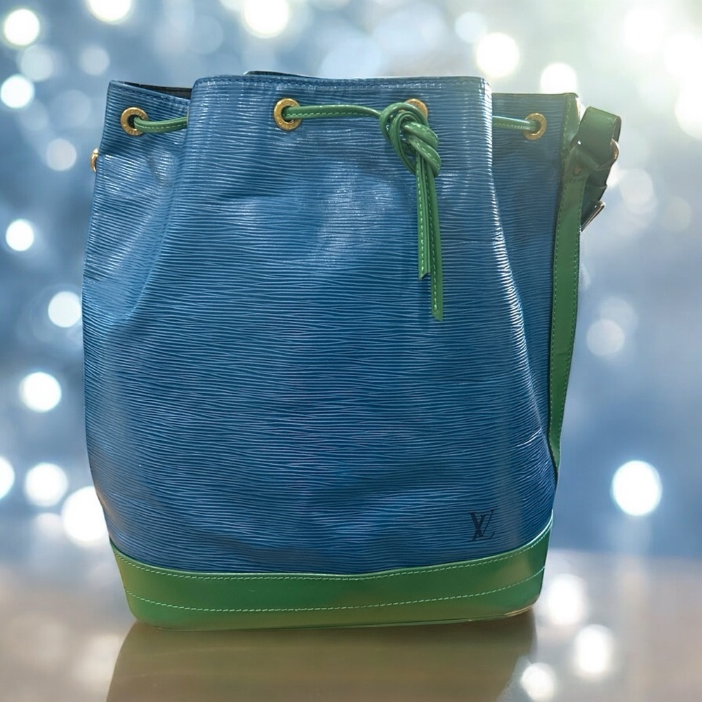 Louis Vuitton Blue and Green Epi‎ Leather Bag VINTAGE